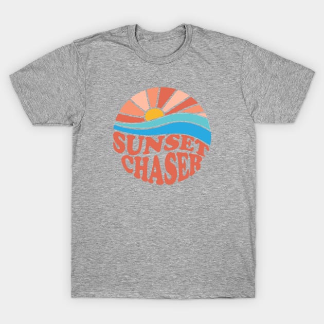 Sunset Chaser retro sunset T-Shirt by Shanti-Ru Design